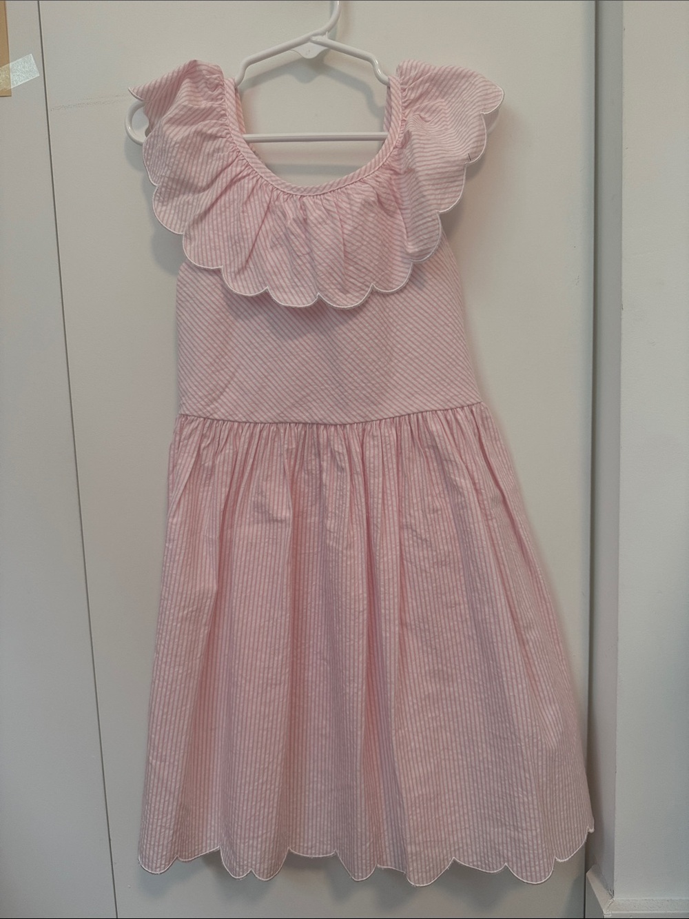Girls' Pink Ruffled Cotton Dress